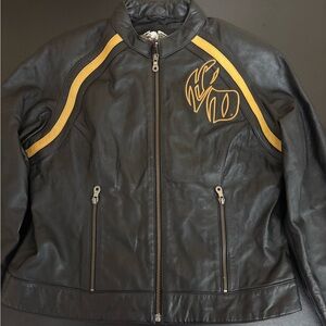 Black and Gold women’s Leather Jacket